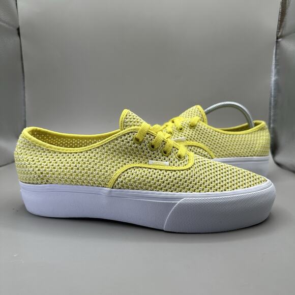 Vans Authentic Platform 2.0 'Summer Mesh Sneakers Yellow Mens 8.5/Women’s 10 US - Picture 1 of 9